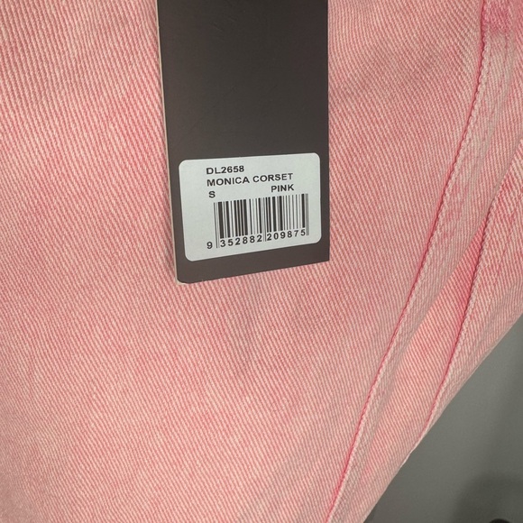 NWT DYLN Pink Denim Corset Top - Picture 5 of 6